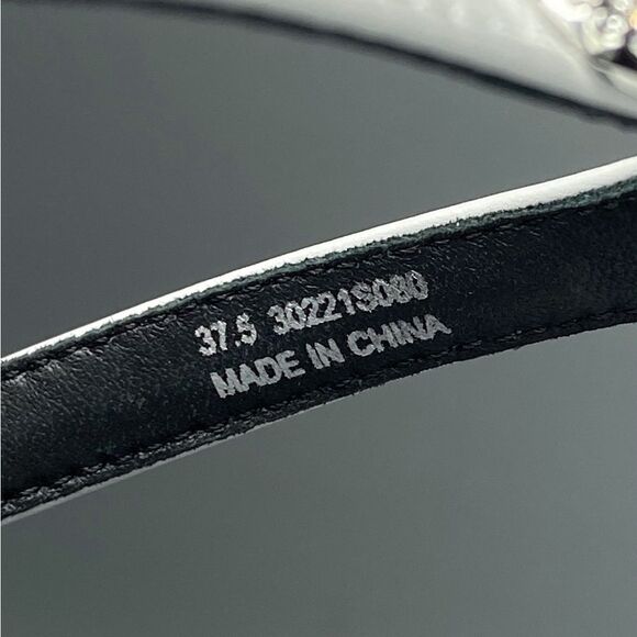 Alexander Wang Ivy Rhinestone Logo Leather Thong Sandals size 37.5 - Picture 7 of 12